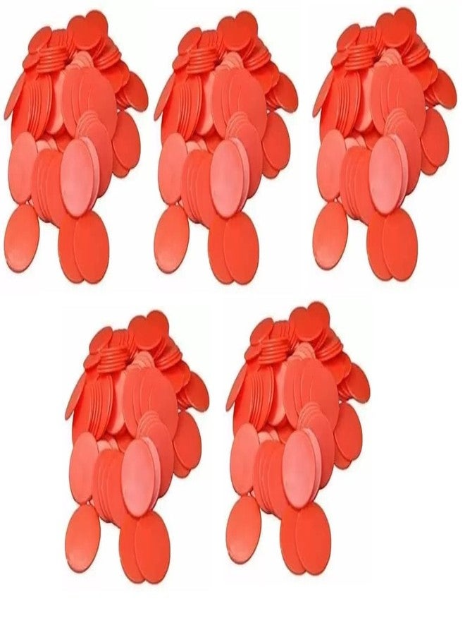 MOREL Round Plastic Plain Token Coin for Shop, Games, Stores,Casino, School ETC.(500 Coin, RED Color 31MM Dia-Meter) - Image 1